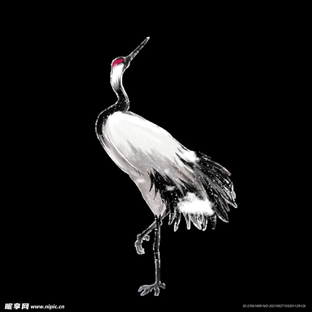 水墨仙鹤 元素 手绘 
