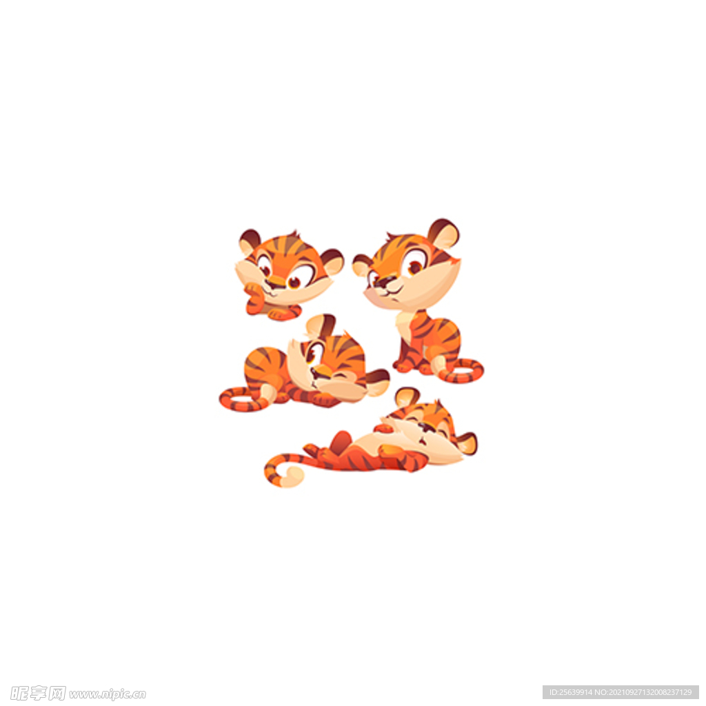 卡通小老虎2022年矢量