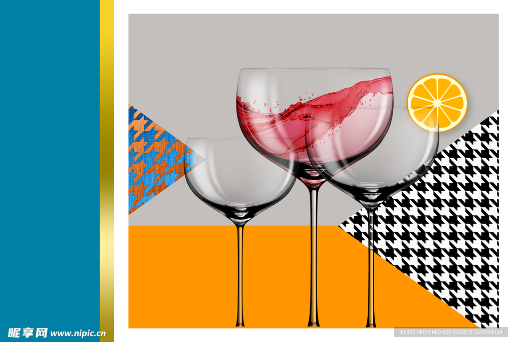 餐厅高脚杯酒杯餐具装饰画