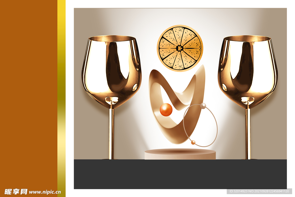 餐厅高脚杯酒杯餐具装饰画