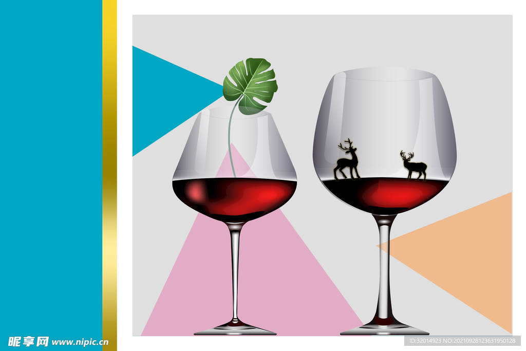 餐厅高脚杯酒杯餐具装饰画