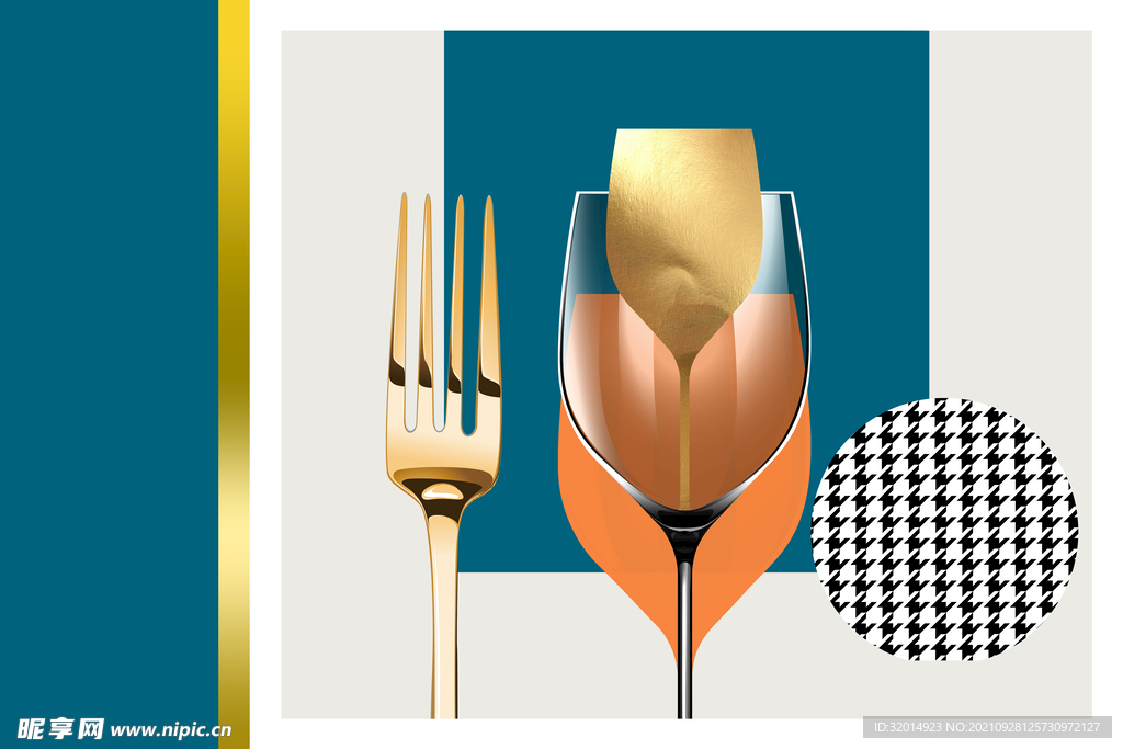 餐厅高脚杯酒杯餐具装饰画