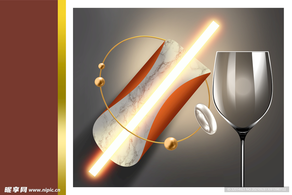 餐厅高脚杯酒杯餐具装饰画