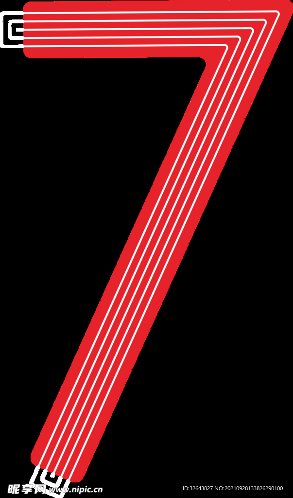 数字设计 线条数字 7