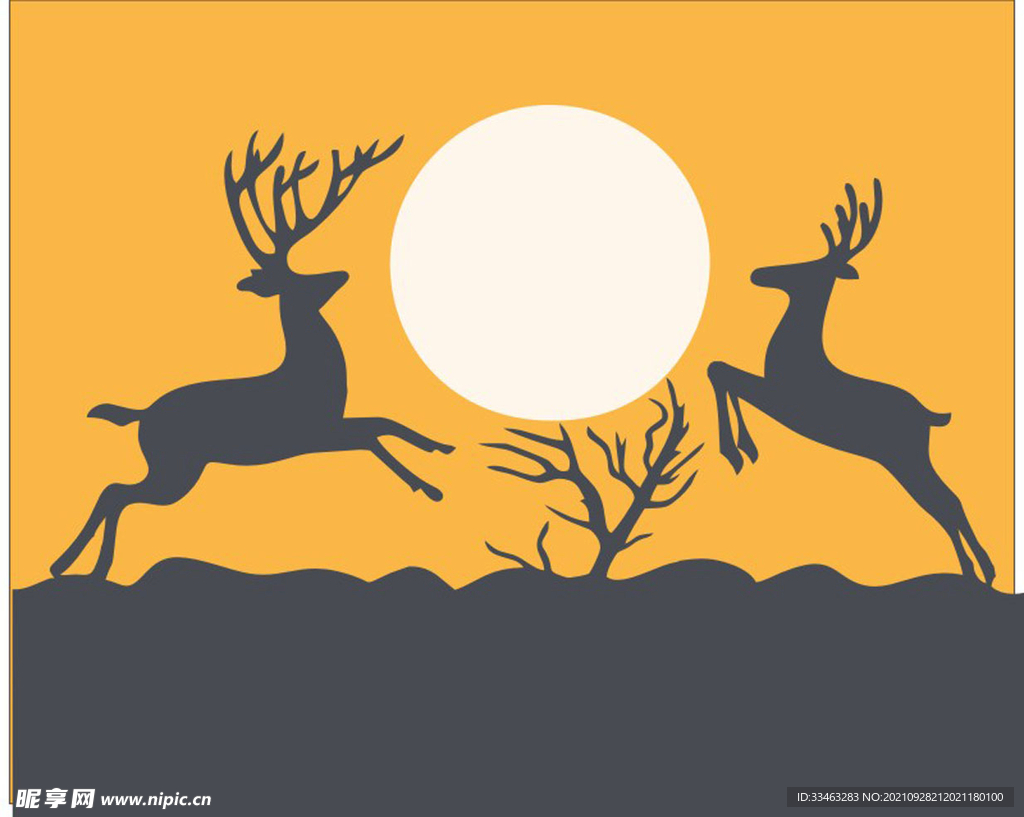 硅藻泥背景墙鹿