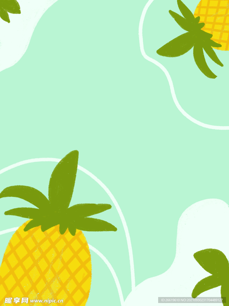 菠萝简约卡通背景