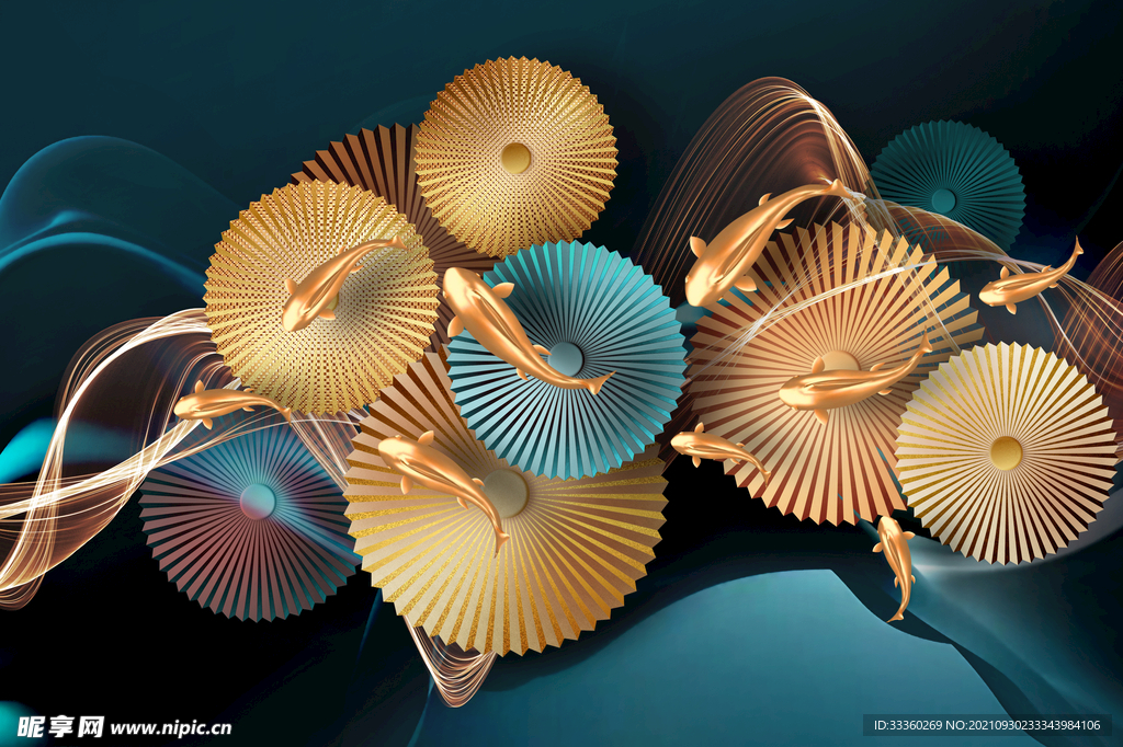 九鱼电表箱装饰画