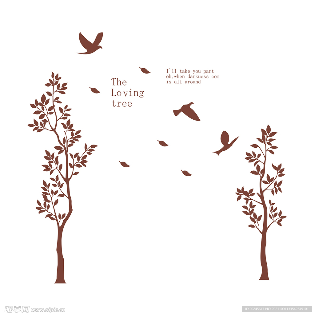 北欧树木背景墙