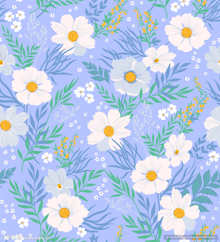 数码印花水彩花抽象花卉水彩花