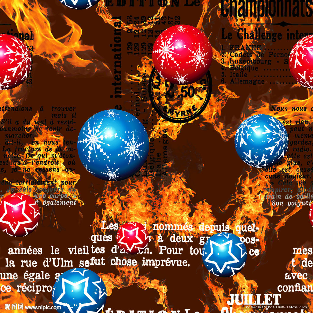 星球数码印花图案