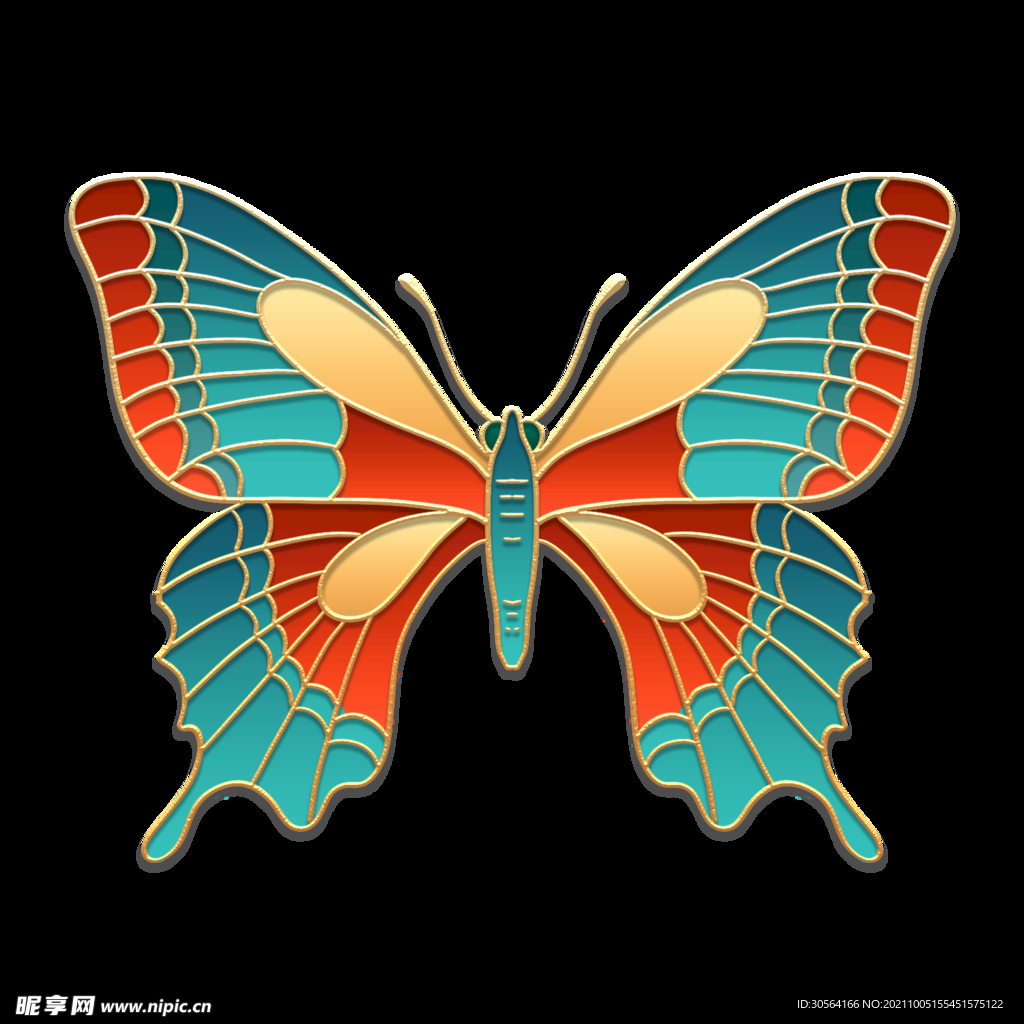 金色复古纹理蝴蝶