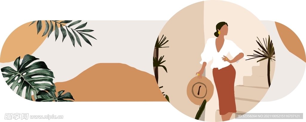 抽象人物手绘插画装饰画