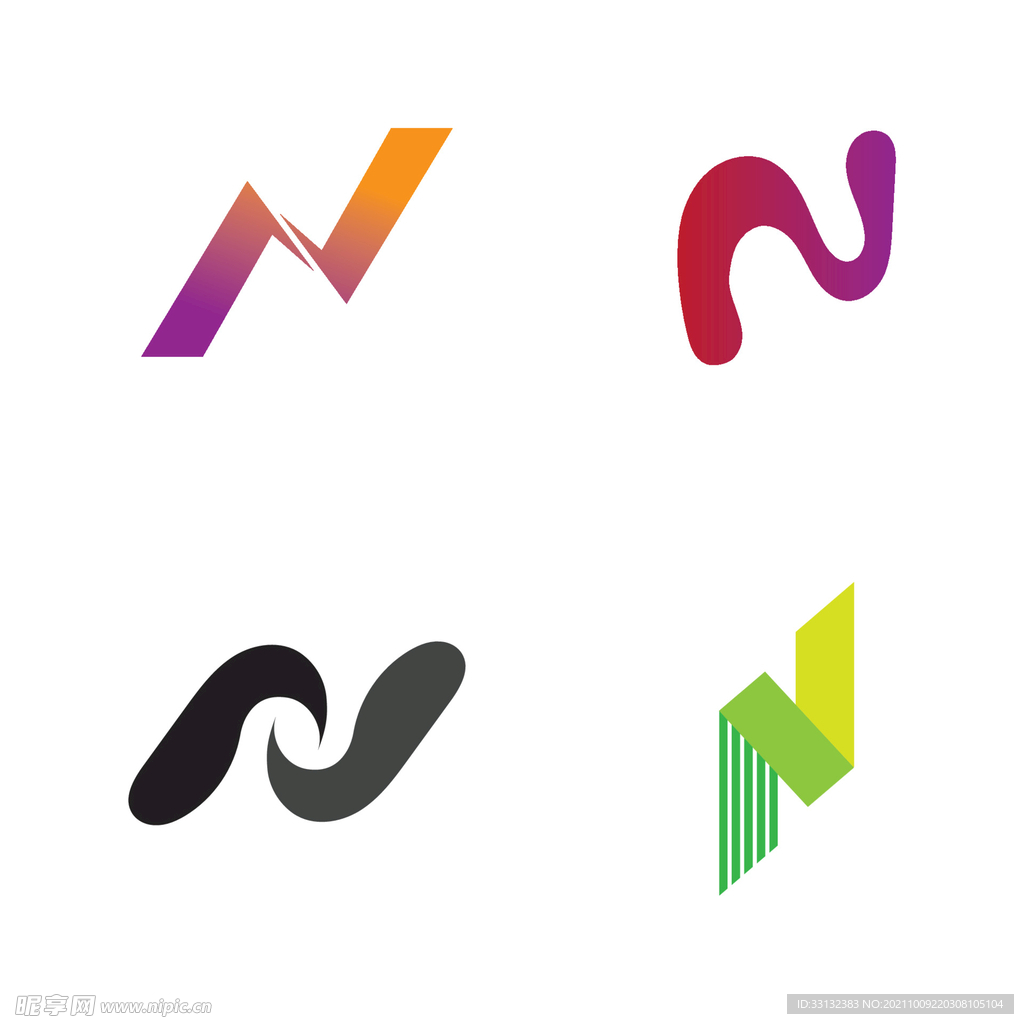 字母图标 N logo 标志