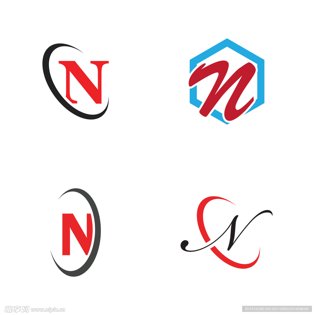 字母图标  logo 标志N