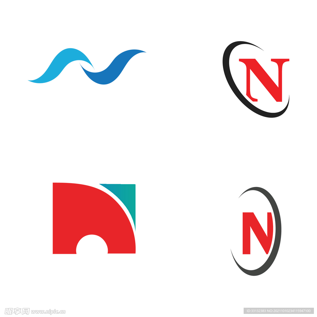 字母标 logo 标志N 