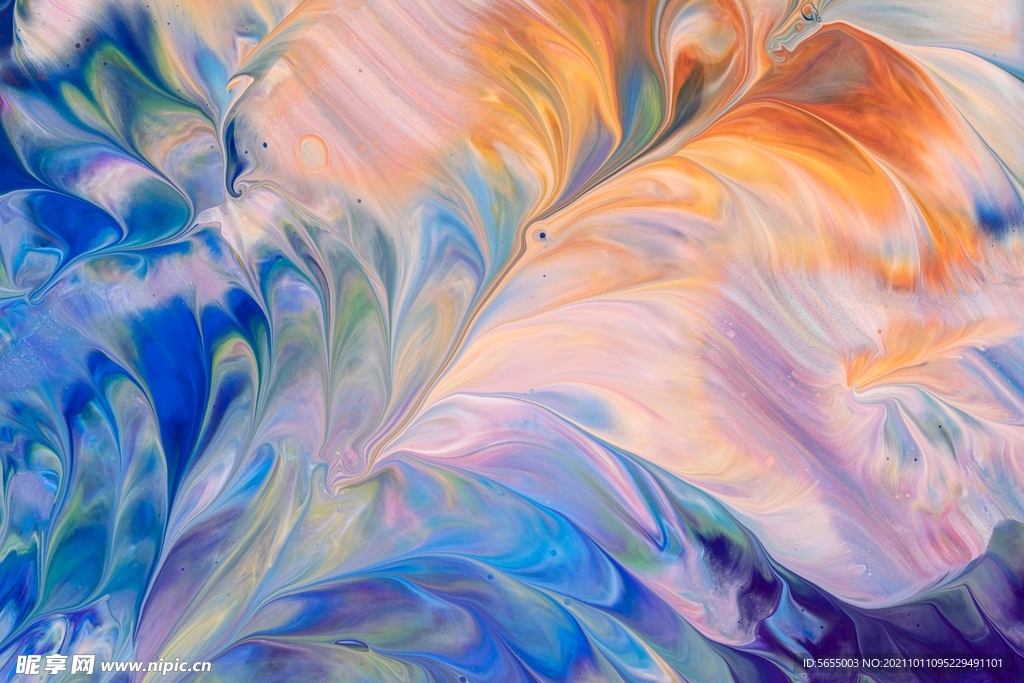 抽象水彩迷彩花