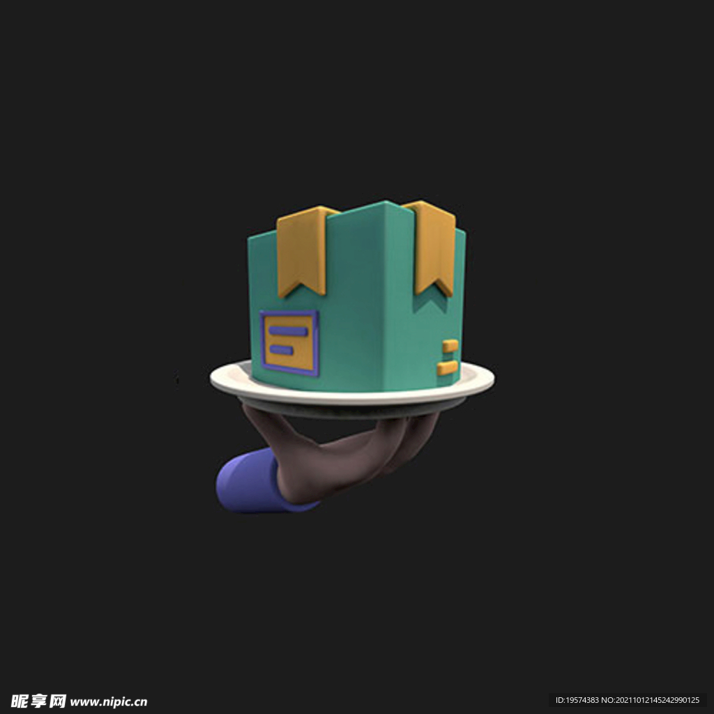 C4D模型快递盒子服务