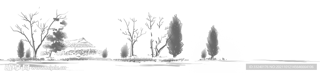 水墨风景树