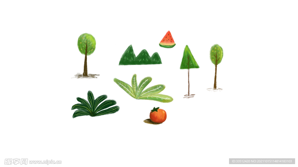 小清新植物插画