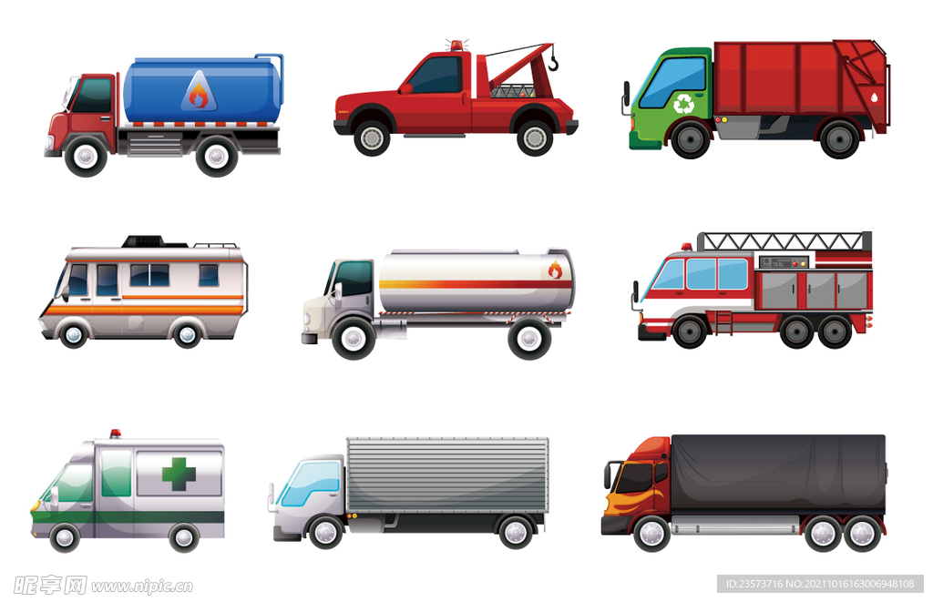 矢量各种工具车