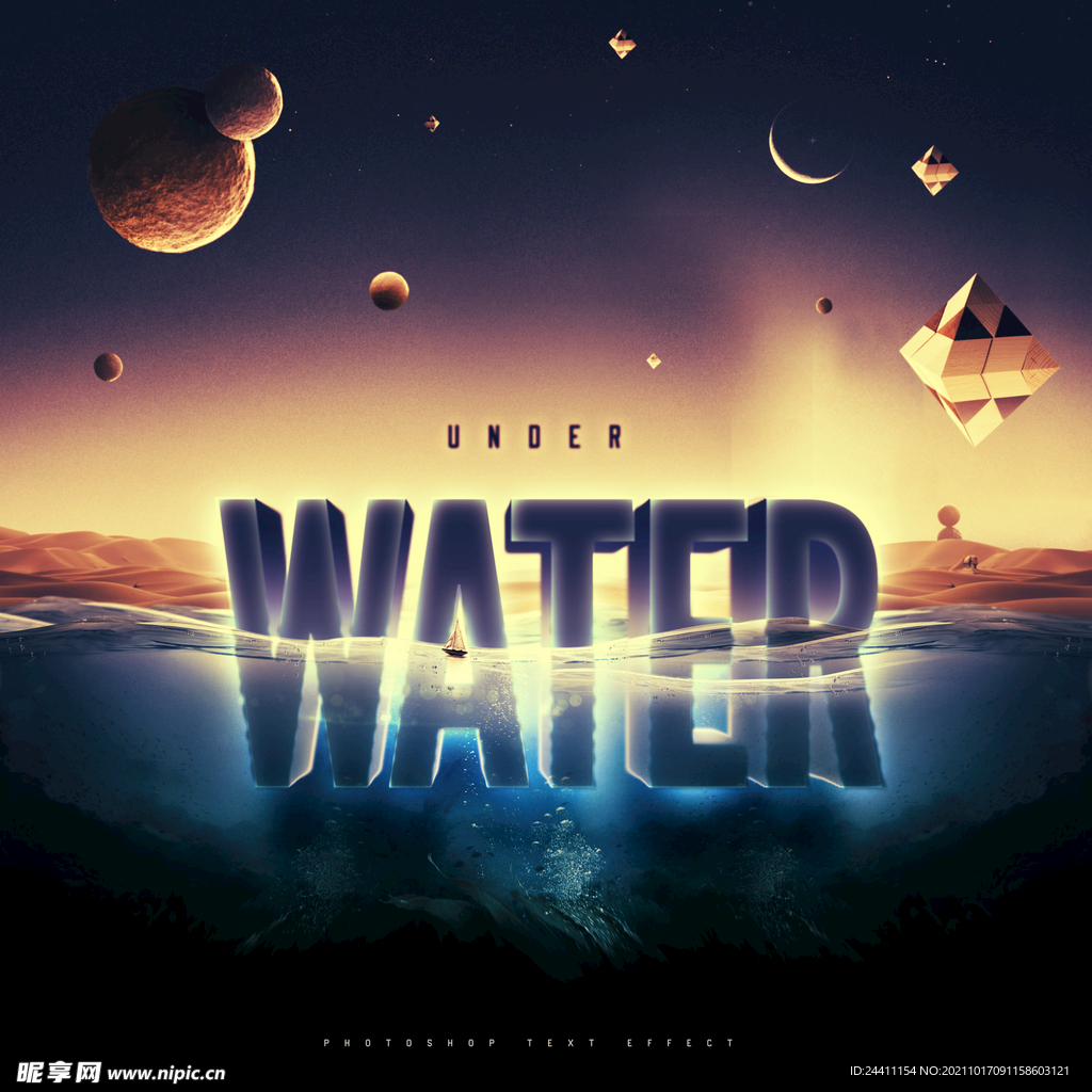 精品PS可编辑3D文字特效效果