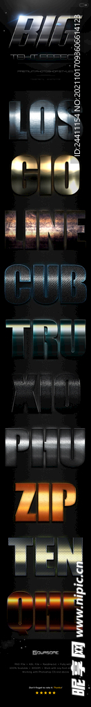 精品PS可编辑3D文字特效效果