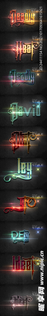 精品PS可编辑3D文字特效效果