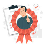 扁平化插画竖起大拇指的男人