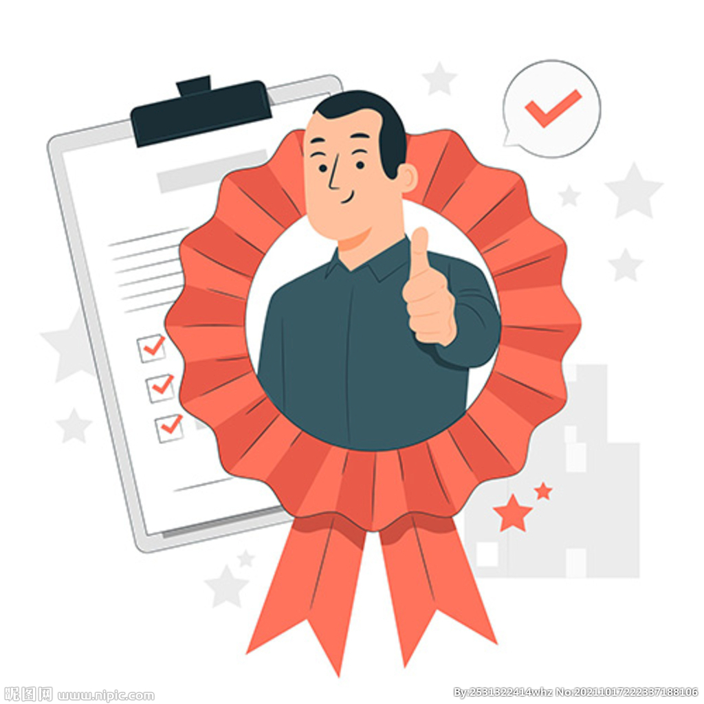 扁平化插画竖起大拇指的男人