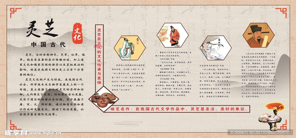 宣传栏 灵芝文化 灵芝历史
