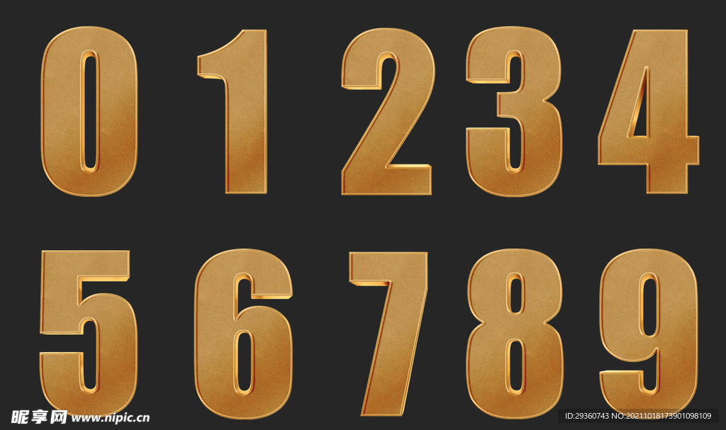 金色数字图片