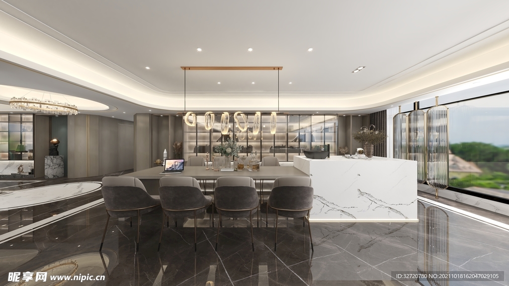 轻奢客餐厅设计效果图