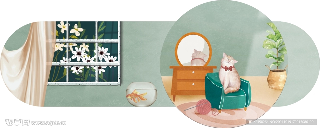 生活手绘插画装饰画