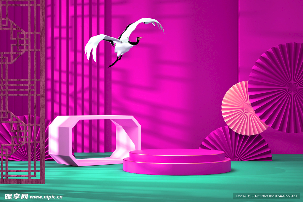 电商海报背景 C4D国风