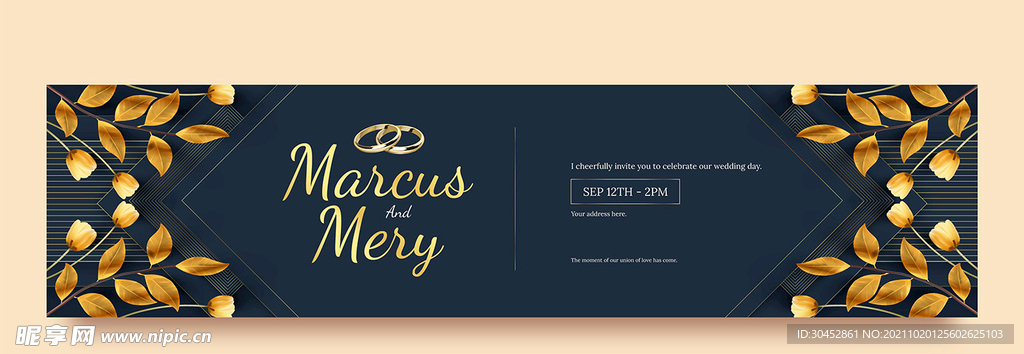 简约风格的婚礼菜单矢量