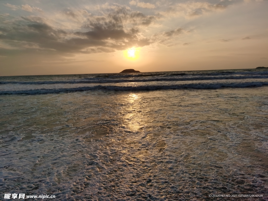 惠州双月湾 大海日出 涨潮