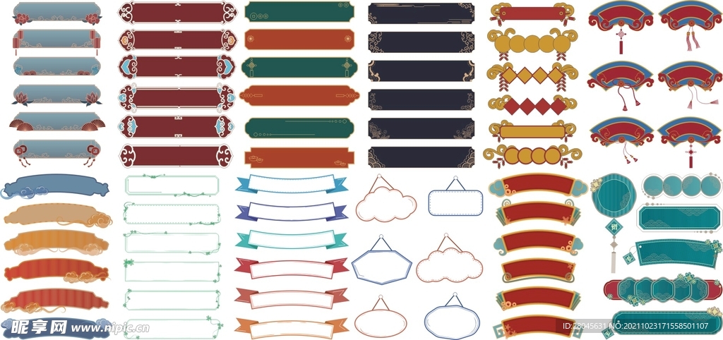 电商国潮边框矢量图