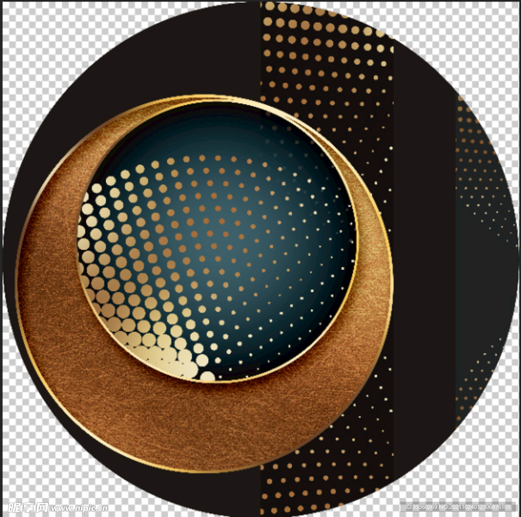 艺术抽象创意现代简约圆形新中式