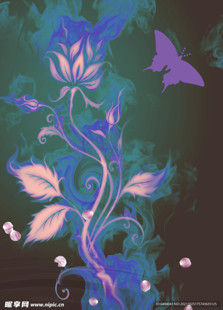 夜色之花鬼魅背景