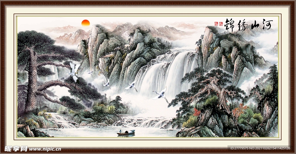 松鹤延年书房装饰画