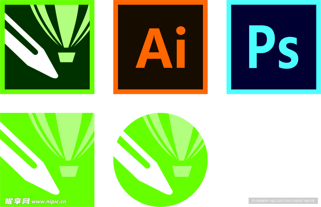 PS AI CDR矢量软件标志
