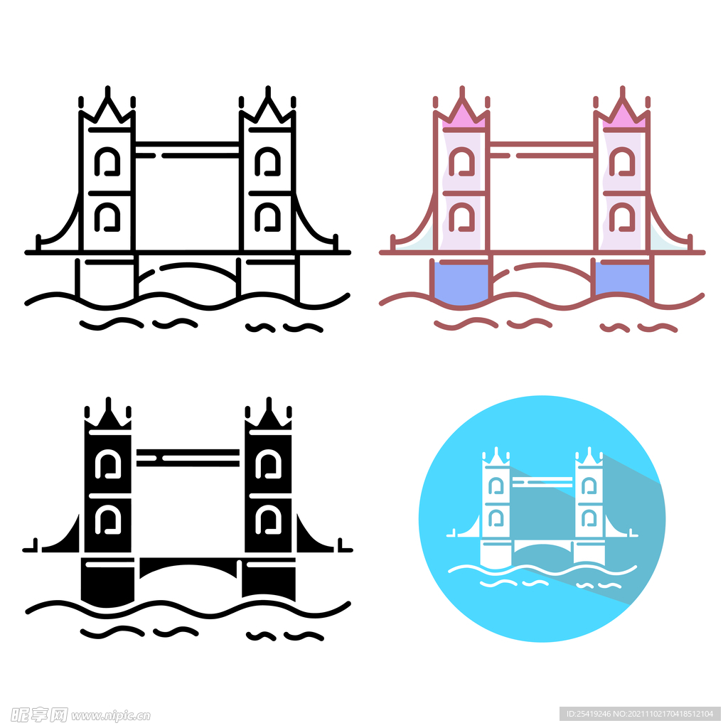 伦敦塔桥图标