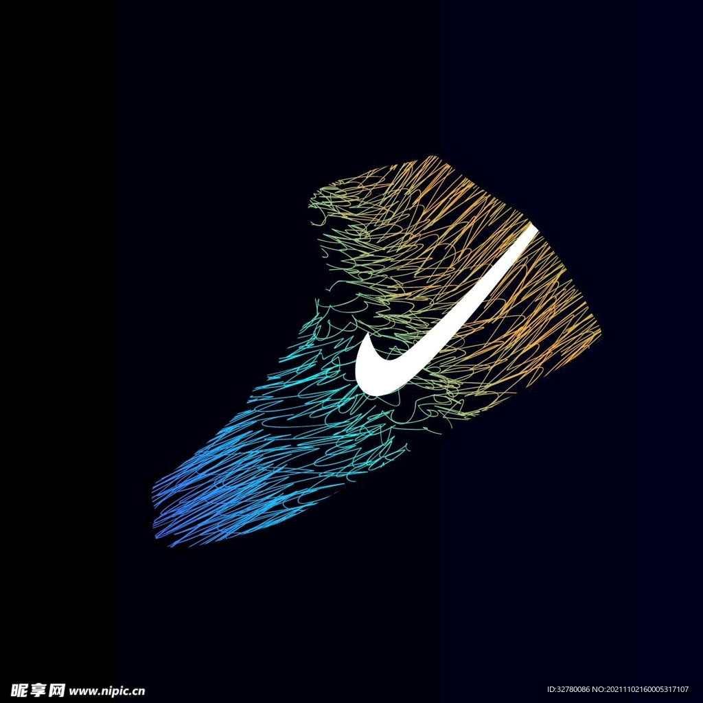 AI矢量渐变线条鞋子