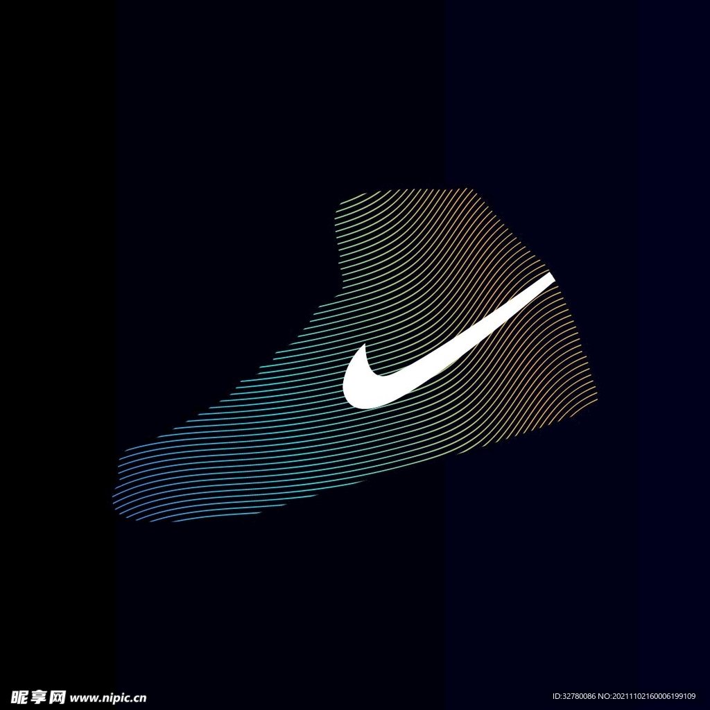 炫酷渐变线条鞋子