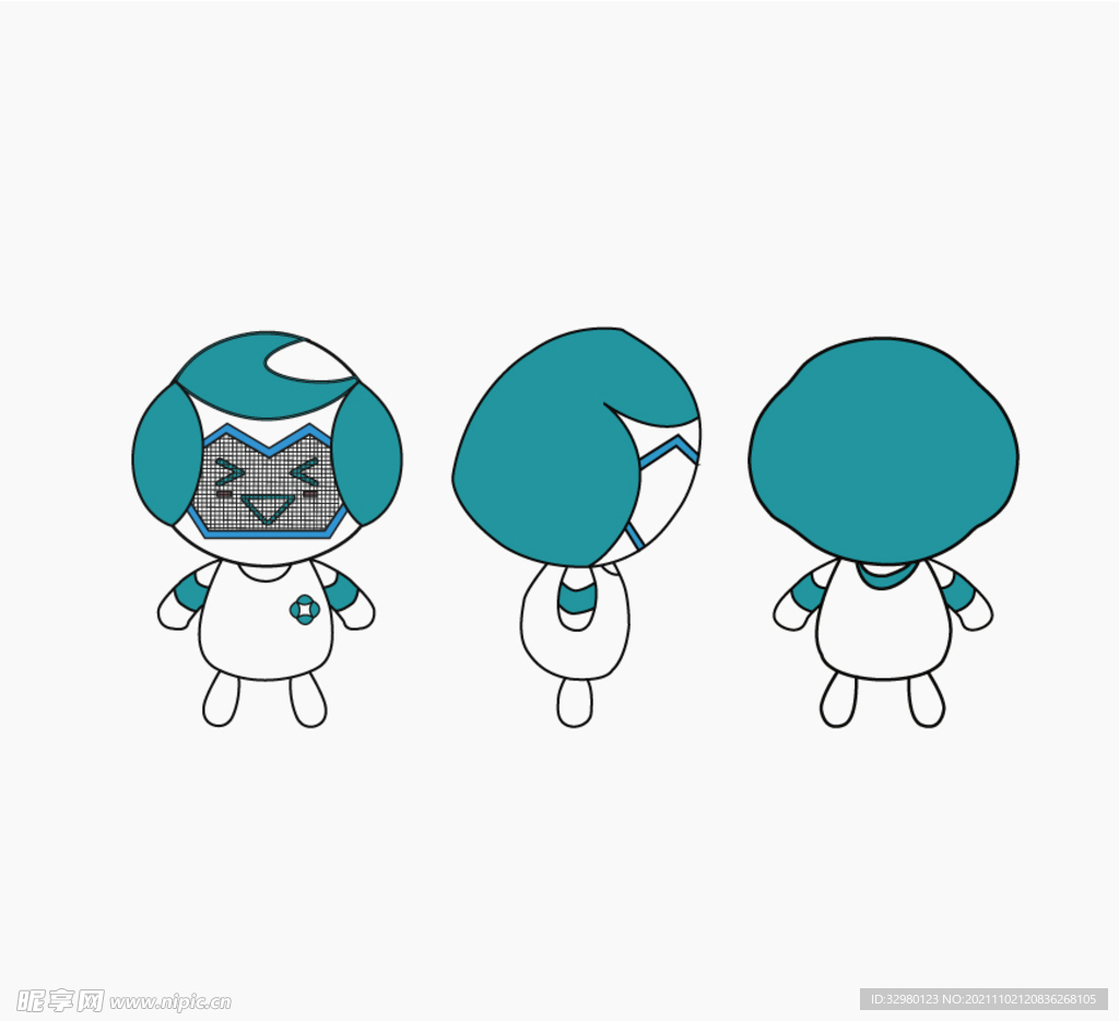 卡通人物造形矢量插画