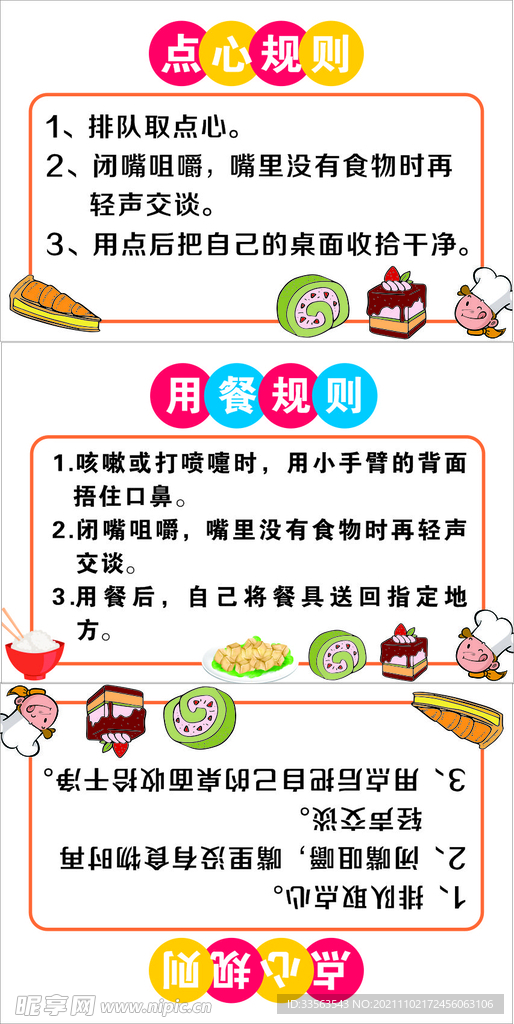 幼儿园用餐规则点心规则围板