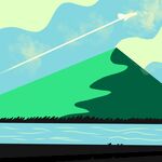 扁平化风格山峰