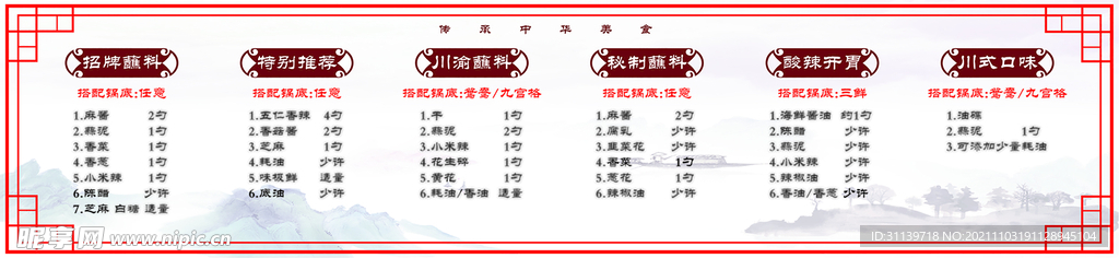 中国风餐饮菜单灯箱