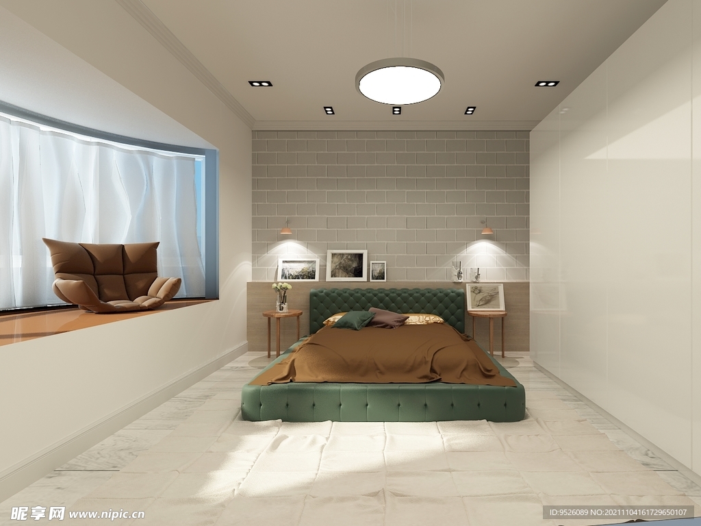 现代卧室效果图