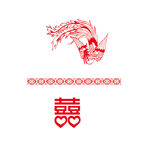 凤喜字花边凤凰喜字花边